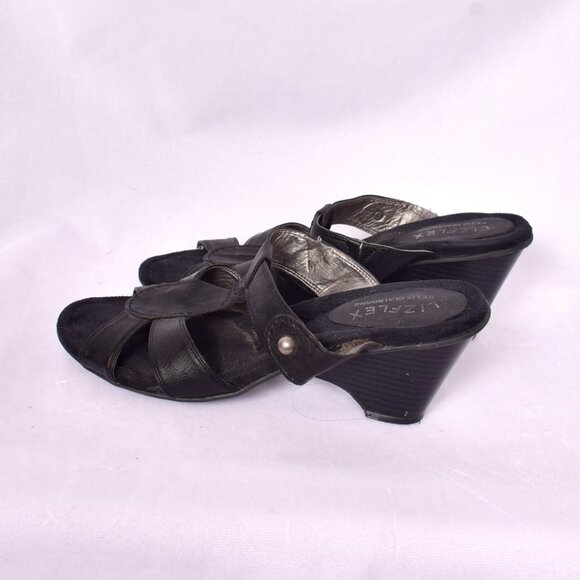 Liz Claiborne Liz Flex Keira Size 7.5 Black Sandal - Picture 2 of 8
